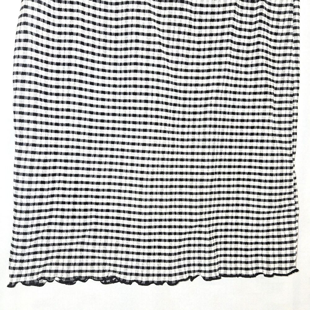 GAP Dress Gingham Mini Ruffle Hem Cotton Dark Blue/White Women Medium NEW NWT - Picture 4 of 9